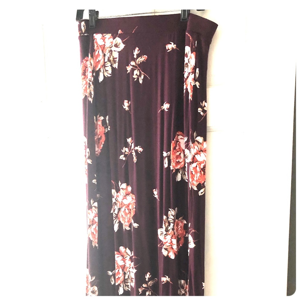 Long maroon skirt
